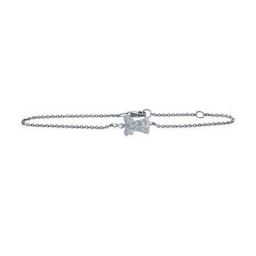 Heiring skytsengel armbånd i rhodineret sølv med zirkonia 15,5–18 cm